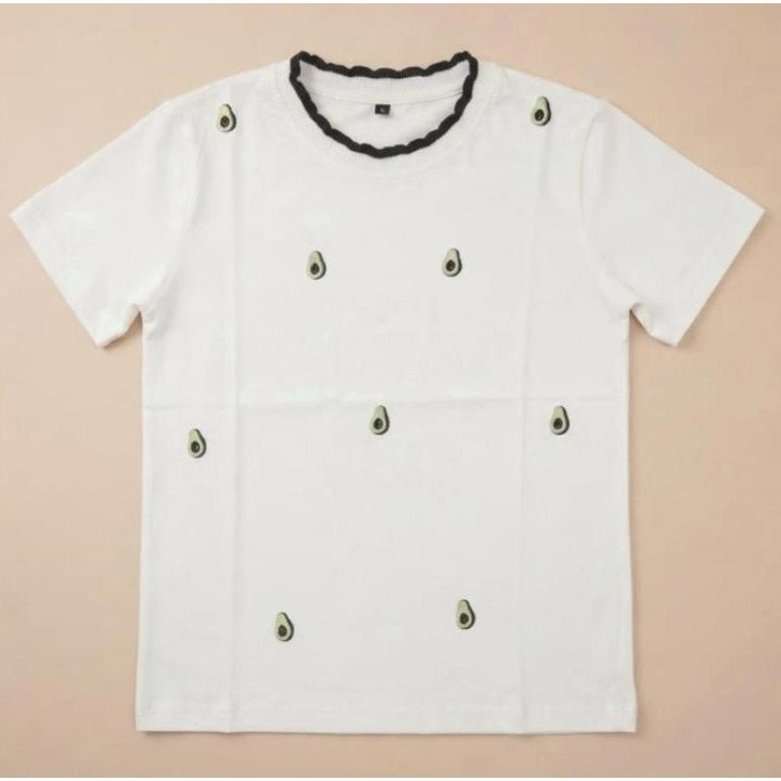 Remera Blanca de Algodón con estampa Palta Coquette | dosamores
