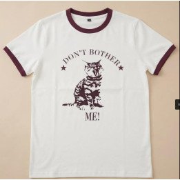 Remera Blanca de Algodón con estampa Gato Coquette | dosamores