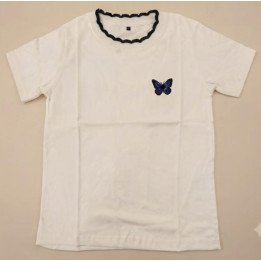 Remera Blanca de Algodón con estampa Mariposa Coquette | dosamores