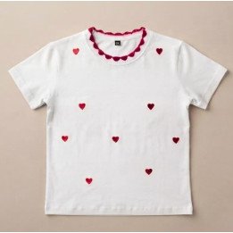 Remera Blanca de Algodón con estampa Corazón Coquette | dosamores