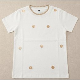Remera Blanca de Algodón con estampa Ostras Coquette | dosamores
