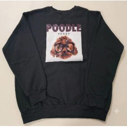 Buzo Poodle Teddy Mujer Oversize Negro