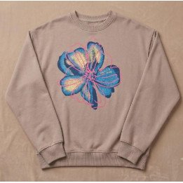 Buzo Flor Mujer Oversize Beige