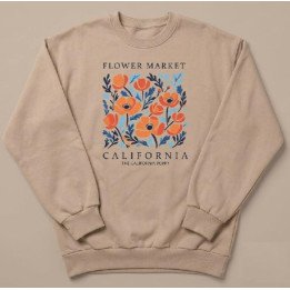 Buzo Premium Flower Market California Mujer Oversize Beige