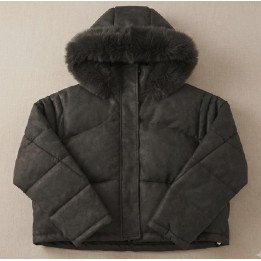Campera Inflable con Capucha y Piel