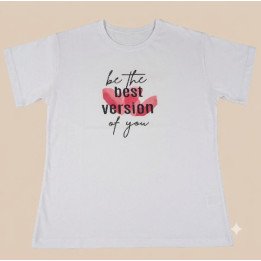 Remera Blanca Estampa Be The Best Version Of You Algodón