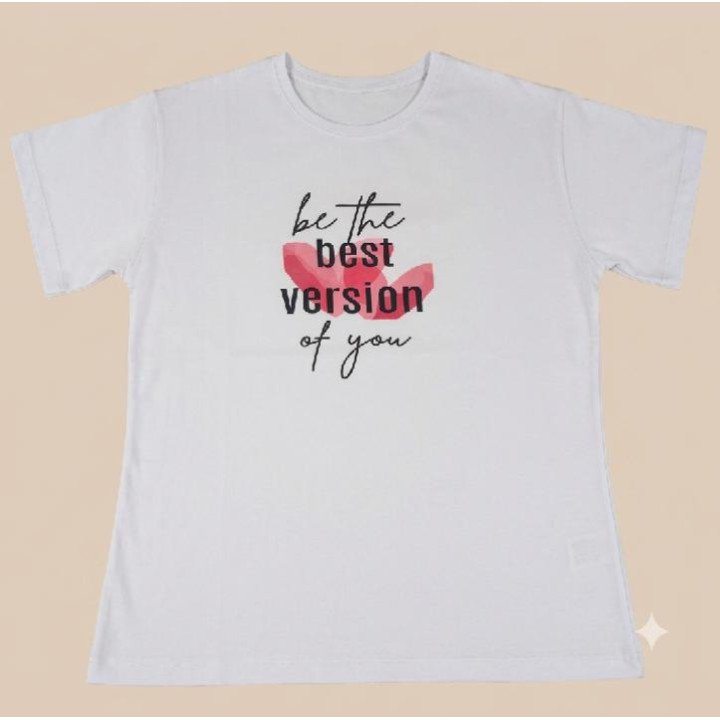 Remera Blanca Estampa Be The Best Version Of You Algodón