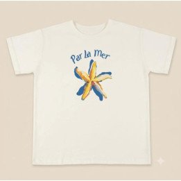 Remera Blanco Crudo Estampa Estrella de Mar Par La Mer