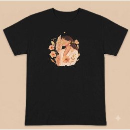 Remera Estampa Evolucionando Flores Algodón cuello simple