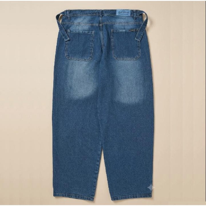 Jeans Baggy Azul Desgaste Localizado | Pantalón Denim Urbano Y2K