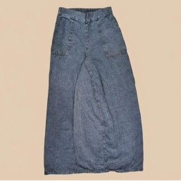 Pantalón Jeans Wide Leg Culotte Azul | Denim Urbano Holgado
