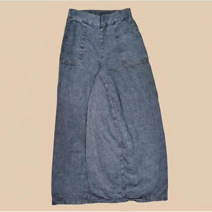 Pantalón Jeans Wide Leg Culotte Azul | Denim Urbano Holgado