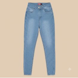 Jeans Chupín Celeste Claro Tiro Alto | Pantalón Skinny Elastizado