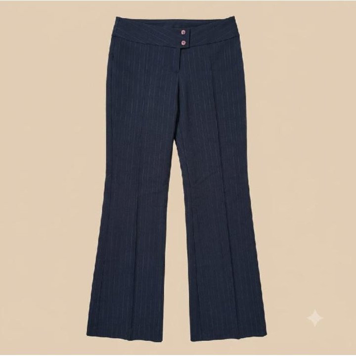 Pantalón Sastrero Bootcut Azul Marino | Raya Tiza Oficina