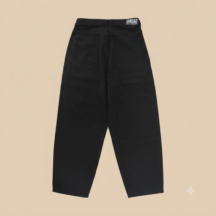 Jean Baggy Cargo Negro con Strass Inferior | Moda Streetwear