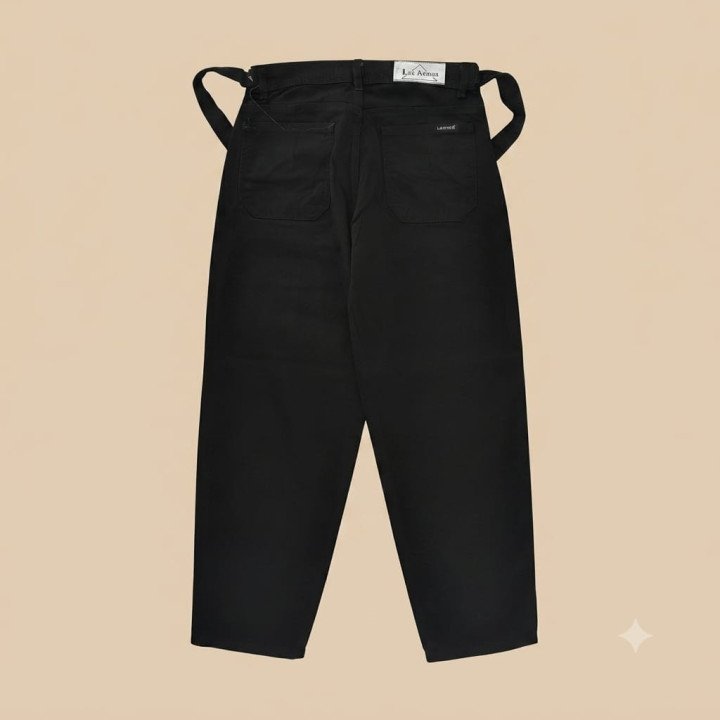Pantalón Baggy Balloon Negro con Hebillas | Tienda Streetwear