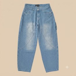 Jean Baggy Carpintero Celeste con Strass | Moda Streetwear Y2K