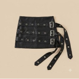Minipollera de Ecocuero con Hebillas y Ojales | Ropa Cyberpunk
