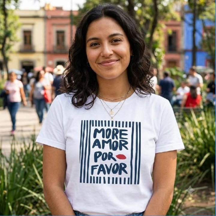 Remera Blanca Estampa More Amor Por Favor Algodón