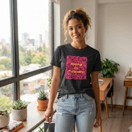 Remera Negra Estampa Living in Flowers Botánica Retro