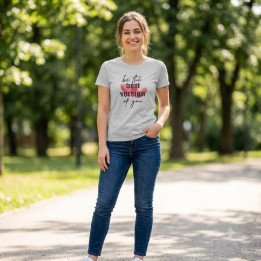 Remera Blanca Estampa Be The Best Version Of You Algodón