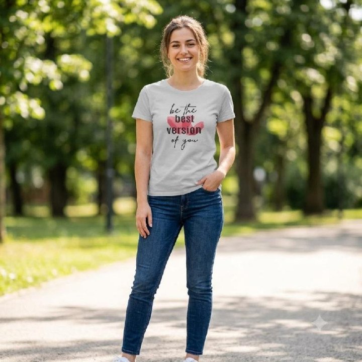 Remera Blanca Estampa Be The Best Version Of You Algodón