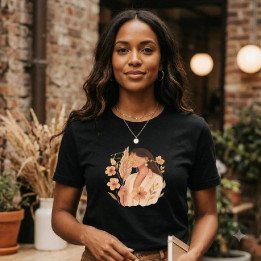 Remera Estampa Evolucionando Flores Algodón cuello simple