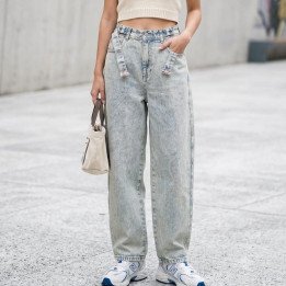 Jeans Baggy Acid Wash Celeste | Pantalón Ancho Retro Streetwear